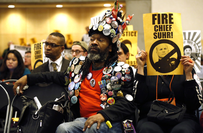 Mario Woods Protesters attend SF Police Commission meeting chaired by DA candidate Suzy Loftus