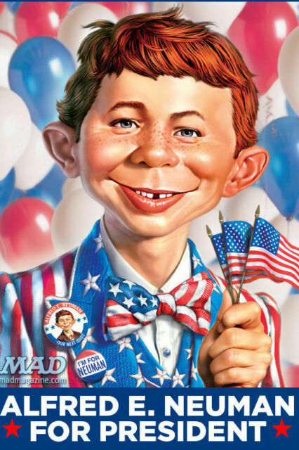 Alfred E. Neumann for President, Mad Magazine (December 1956) bears uncanny resemblance to South Bend Indiana Mayor Pete.