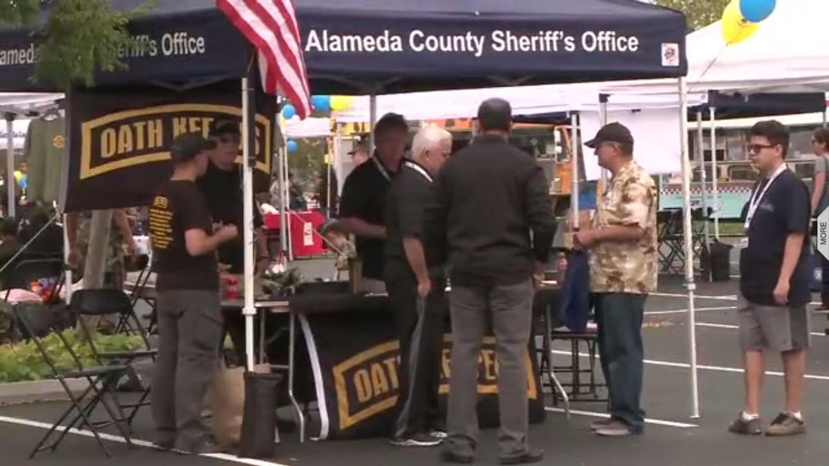 Oath Keepers Booth at Urban Shield Event in Castro Valley, 2017